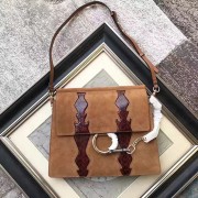 Chloe Faye Smooth & Suede Calfskin Shoulder Bag Brown C301220 VS04062