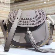 Chloe Hudson Calfskin Shoulder Bag Grey 210710 VS09374