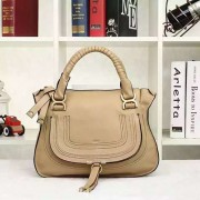 Chloe Marcie Medium Leather Satchel Bag Beige 20716 VS02158