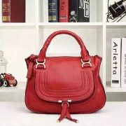 Chloe Marcie Medium Leather Satchel Bag Red 20716 VS02629