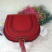 Chloe Marcie Mini Textured-leather Shoulder Bag Red 151080 VS04044