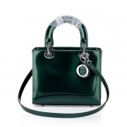 Christian Dior CD6325 Green Patent Mini Lady Dior Bag Silver VS05595