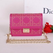 Christian Dior Studded Leather Flap Shoulder Bag CD8116 Rose VS07164