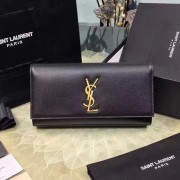 Classic Monogram Saint Laurent Clutch in Black Grained Leather 326079 VS08617