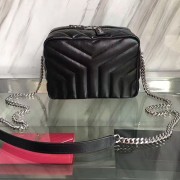 Classic Small Loulou Monogram Saint Laurent Bowling Bag Black 454317 VS00764