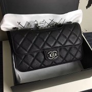 Copy Best Chanel Black Quilted Deerskin Perfect Edge Bag A14041 VS02205