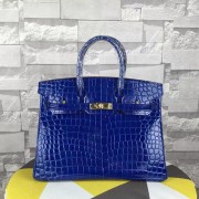 Copy Best Hermes Birkin 35CM Tote Bag Blue Crocodile Leather B06222 VS04406
