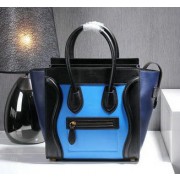 Copy Celine Luggage Micro Calf Leather C107 SkyBlue&Black&Royal VS01132
