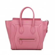 Copy Celine Luggage Mini Bag Original Leather CL88022 Pink VS08753