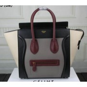 Copy Celine Luggage Mini Tote Bag Original Leather Ci3308 Grey&Burgundy&Black&Grey VS04051