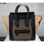 Copy Celine Luggage Mini Tote Bag Original Leather Ci3308 Khaki&Black&Apricot VS08158