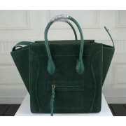 Copy Celine Luggage Phantom Bag Suede Leather Ci3341 Dark Green VS05515