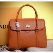 Copy Fendi Cruise 2015 Calfskin Leather Tote Bag F5203345 Wheat VS03558