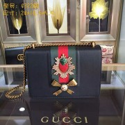 Copy Gucci Leather Chain Shoulder Bag Black 432280 VS06638