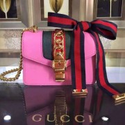 Copy Gucci Sylvie Leather Shoulder Bag 421882 Rose VS02904