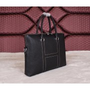 Copy Hermes Briefcase Original Calf Leather HM8022 Black VS08731