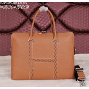 Copy Hermes Briefcase Original Calf Leather HM8022 Wheat VS04756