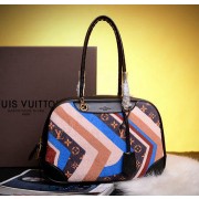Copy Louis Vuitton Runway 2015 Multicolor Monogram Canvas Suede Bowling Bag M92233 Black VS05810