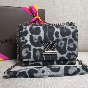 Copy Louis Vuitton Wave Calf Leather Leopard Print Twist MM White M50280 VS02478