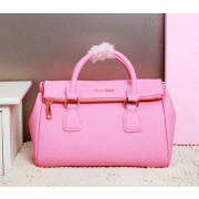 Copy miu miu Calfskin Leather Top-Handle Bag MM3267 Pink VS00259