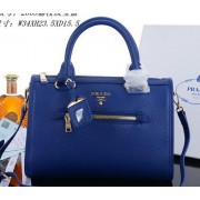 Copy Prada Litchi Leather Top Handle Bags PBL2663 Royal VS05238