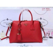 Copy Prada Litchi Leather Two-Handle Bag BN0889 Red VS06207