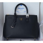 Copy Prada Saffiano Calfskin Leather Tote Bag PBN1786 Black VS01536
