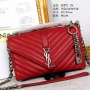 Copy Saint Laurent Classic Medium Monogram College Bag In Burgundy Matelasse Leather Y2450 VS05102