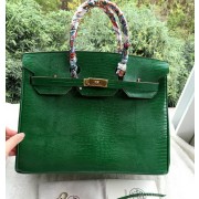 Copy Top Hermes Birkin 35CM Tote Bag Croco Leather H35CO Green VS05383
