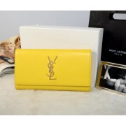 Copy Yves Saint Laurent Classic Monogramme Clutch 311213A Yellow VS07079