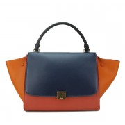 Designer Copy Celine Original Leather Trapeze Bag CL88037 Royal&Burgundy&Wheat VS02847