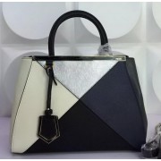 Designer Fendi 2Jours Small Tote Bag Saffiano Leather F1163I VS07393