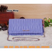 Designer miu miu Matelasse Leather Flap Shoulder Bag BL089 Violet VS08796