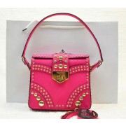 Designer Replica Prada Saffiano Leather Flap Bag B5045M Rose VS00760