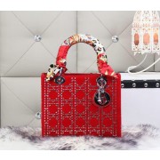 Dior Calfskin Leather Lady Dior Bag CD6616 Red VS05217