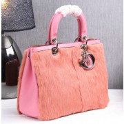 Dior Diorissimo Bags in Rabbit Hair D0902 Pink VS07449
