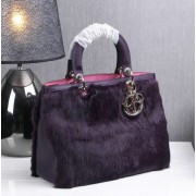 Dior Diorissimo Bags in Rabbit Hair D0902 Purple VS03310