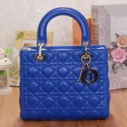 Dior Lady Dior Bag Blue Sheepskin Leather S805 Silver VS05171