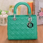 Dior Lady Dior Bag Green Sheepskin Leather S805 Silver VS03604