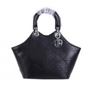 Dior Panarea Calfskin Leather Tote Bag CD6618 Black VS09279