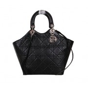 Dior Panarea Sheepskin Leather Tote Bag CD5180 Black VS03276