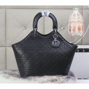 Dior Panarea Sheepskin Leather Tote Bag CD6618 Black VS06546