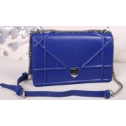 DIOR Shoulder Bag Lambskin Leather D4125 Blue VS02005