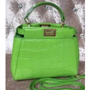 Fake 1:1 Fendi mini Peekaboo Bag Croco Leather F30320 Green VS07987
