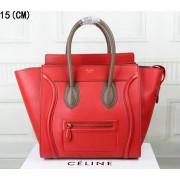 Fake AAA Celine Luggage Mini Tote Bag Grainy Leather Ci3308 Red&Kahki VS02486