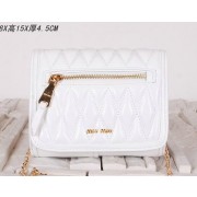 Fake Best miu miu Matelasse Leather Flap Shoulder Bags BL0530 White VS04198