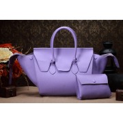 Fake Celine Luggage Phantom Original Togo Leather Bags 3052 in Lavende with a Clutch Bag YD VS00843