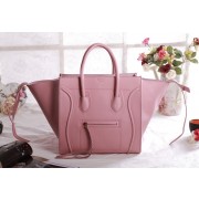 Fake Celine Luggage Phantom Square Tote Bag 3341 in Cherry Pink VS08190