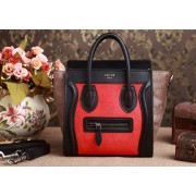 Fake Celine Nao Luggage 3309 in Red/Black Original Leather with Horse Hair VS02698
