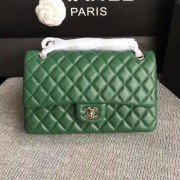 Fake Classic Chanel Lambskin Flap Shoulder Bag Green A01112 VS04940
